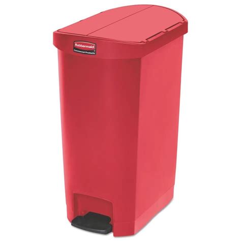 Rubbermaid Commercial Products Slim Jim 13-Gallon Red Plastic Touchless ...