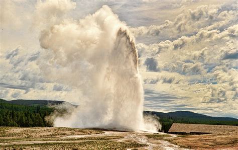 Old Faithful Eruption Photograph by Joe Granita