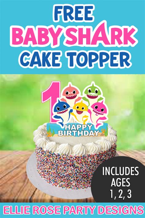 Grab these FREE pink Baby Shark Cake Topper printables today by clicking through to download ...