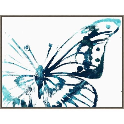 30" X 23" Butterfly Imprint V By June Erica Vess Framed Canvas Wall Art ...