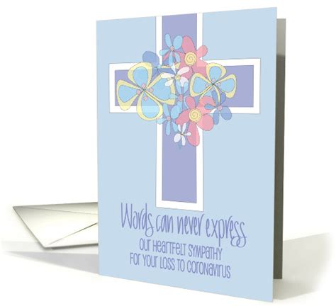 Sympathy Card for Coronavirus with Hand Lettered Floral Cross card