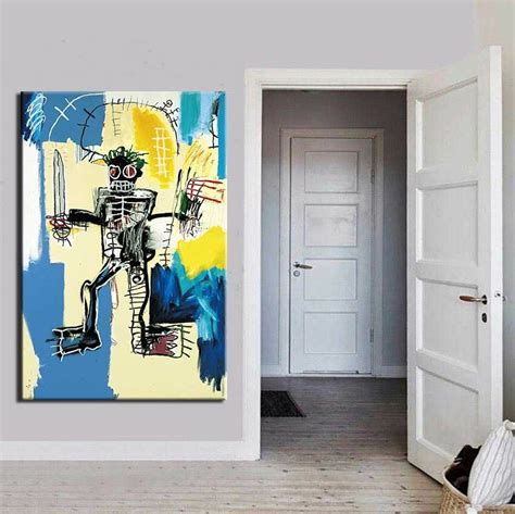 Jean Michel Basquiat Warrior,1982 Home Decor Handpainted &HD Print Oil ...