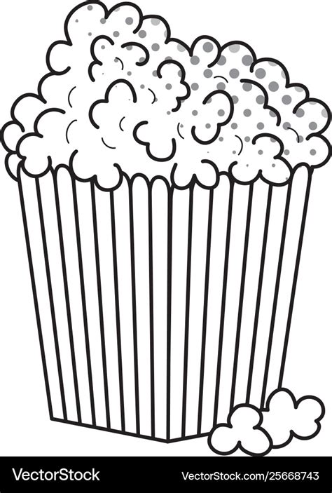 Pop corn icon black and white Royalty Free Vector Image