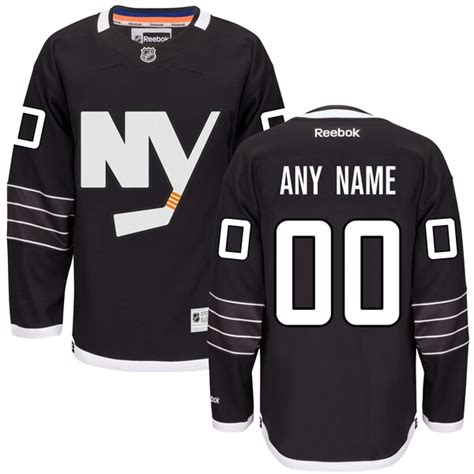 Men's New York Islanders Reebok Black Custom Premier Alternate Jersey ...