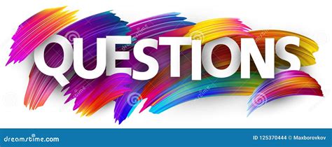 Questions Poster with Colorful Brush Strokes. Stock Vector ...