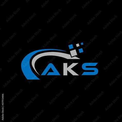 AKS letter logo design on black background. AKS creative initials letter logo concept. AKS ...