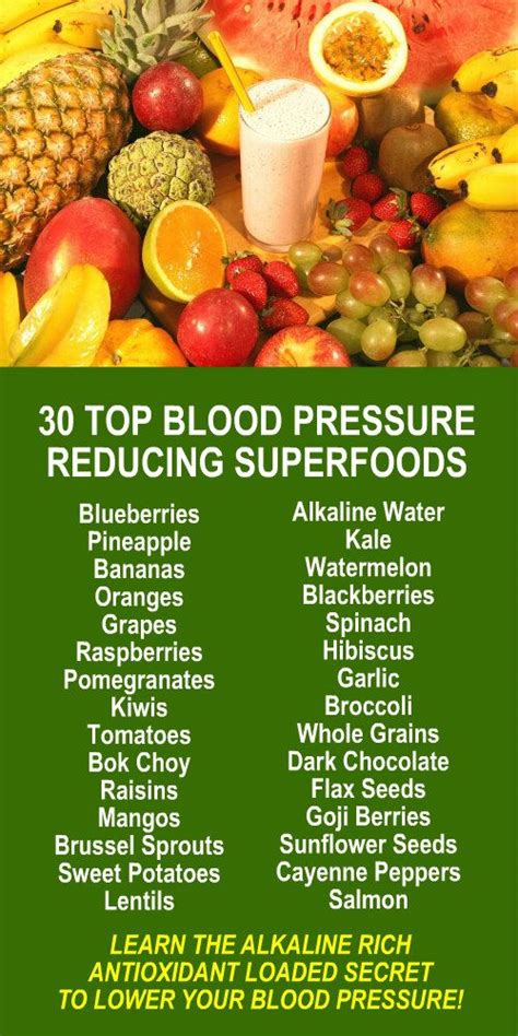 Blood Pressure: 30 Top Blood Pressure Reducing Superfoods. Learn about ...