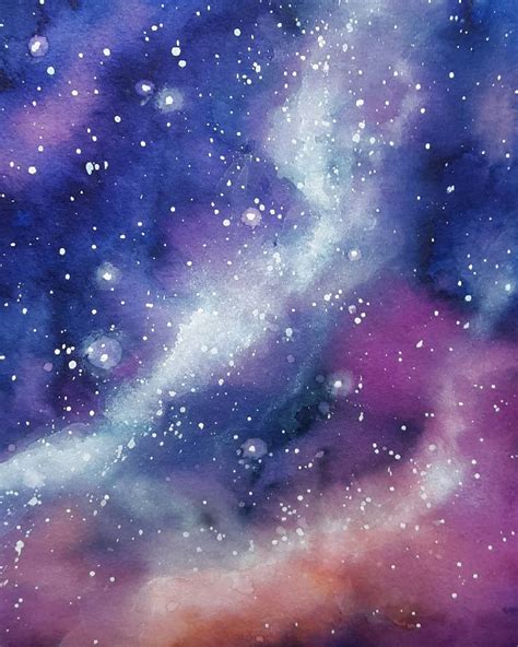 One of my first watercolour galaxies. I wanted to use them as a ...