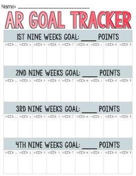 AR Goal Tracker by Madison Meade | Teachers Pay Teachers