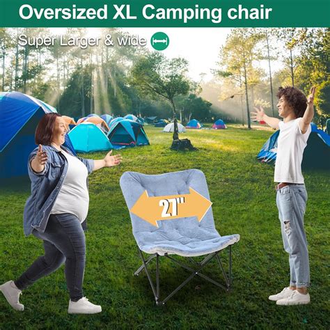 ABORON Oversized Folding Camping Chair, XL Folding Chair for Camping ...