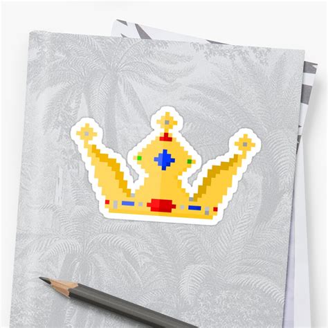 "Gold Crown Pixel Art" Sticker by brick86 | Redbubble