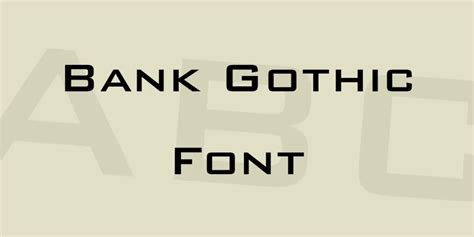 Bank Gothic Font Free Download