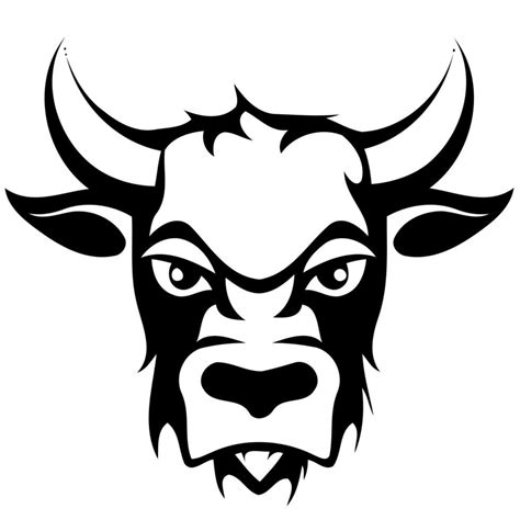 black and white cow head logo 23632519 Vector Art at Vecteezy