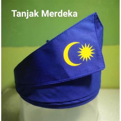 Tanjak Merdeka kanak-kanak Biru bulan bintang, Tanjak Merdeka Murah | Shopee Malaysia