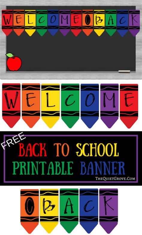 Free Printable "Welcome Back" Crayon Banner ⋆ The Quiet Grove