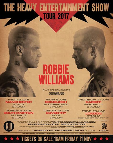 Robbie Williams Concert Tickets for sale