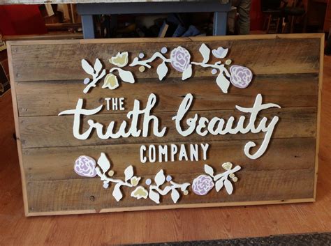 The Sign DepotCustom Vintage Look Wood Signs - Truth Beauty's Business Sign Solutions