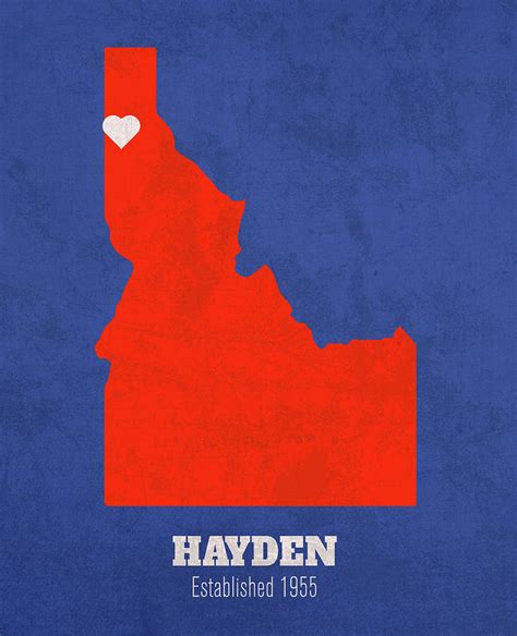 Hayden Idaho City Map Founded 1955 Boise State University Color Palette ...