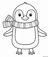Happy Penguin Winter Coloring Page » Turkau sketch template