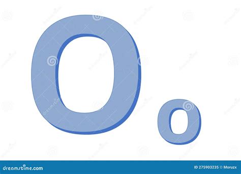 Blue O Letter Isolated on White Stock Illustration - Illustration of ...