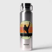 Mens Gymnastics Male Gymnast Sunset Personalized Water Bottle | Zazzle