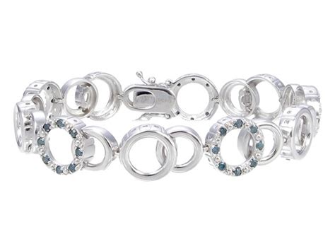 1 CT Blue Diamond Bracelet in Silver