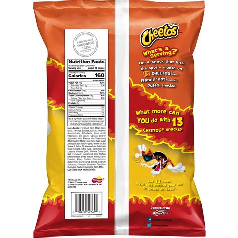 Flamin Hot Cheetos Puffs Nutrition Facts - Bios Pics