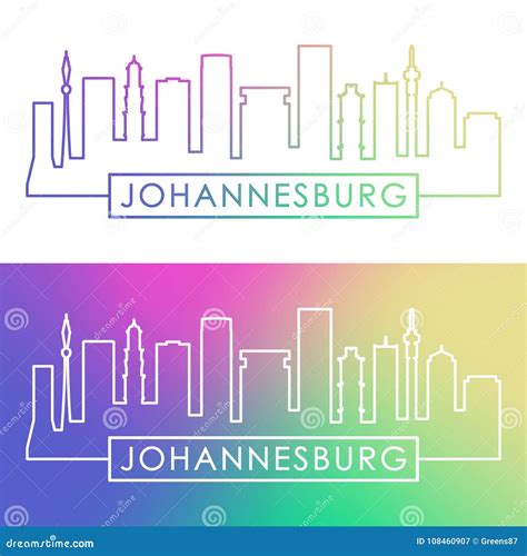 Johannesburg Skyline. Colorful Linear Style Stock Vector - Illustration of high, modern: 108460907