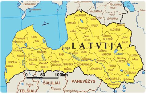 Latvia Map Of Europe