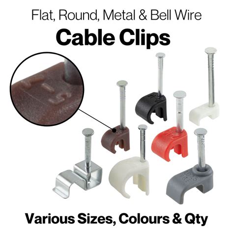 Cable clips flat round metal and bell wire all sizes colours – Artofit