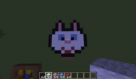 bunny face pixel art Minecraft Project