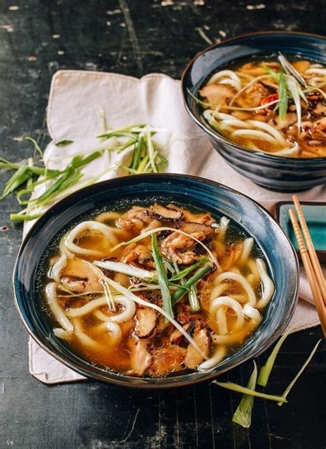 Udon Noodle Soup with Chicken & Mushrooms - The Woks of Life