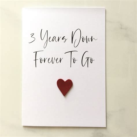 3rd Anniversary Card Leather Wedding Anniversary 3 Years Down - Etsy