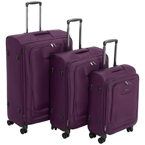 Buy AmazonBasics 3 Piece Expandable Softside Spinner Luggage Suitcase With TSA Lock And Wheels ...