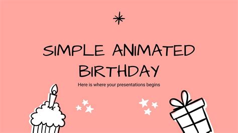 Simple Animated Birthday Google Slides & PowerPoint template