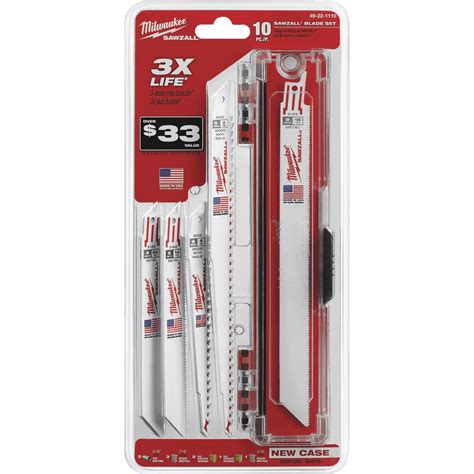 Milwaukee Sawzall 10-Piece Reciprocating Saw Blade Set