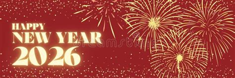 Happy New Year 2026 Illustration with Fireworks Stock Illustration ...