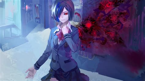 Touka Kirishima in Action - Tokyo Ghoul HD Wallpaper by 村人里有