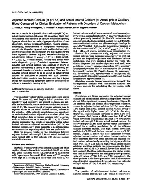 (PDF) Adjusted ionized calcium (at pH 7.4) and actual ionized calcium ...