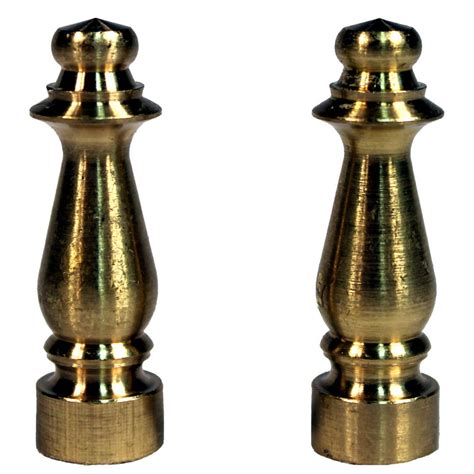 ELY1465 Solid Brass Finial for Lamp Shades 1-1/2 Inch Tall, Pack of 2 ...