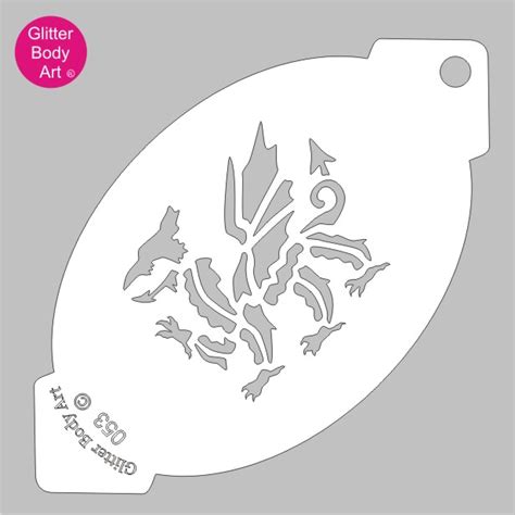 Welsh Dragon Facepainting Stencil - Temporary Tattoo Store