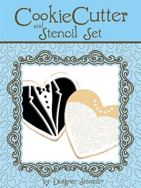 Bride & Groom Cookie Cutter & Stencil Set by Designer Stencils - Walmart.com