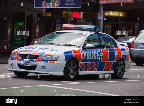 New Zealand Police car in Auckland Stock Photo - Alamy