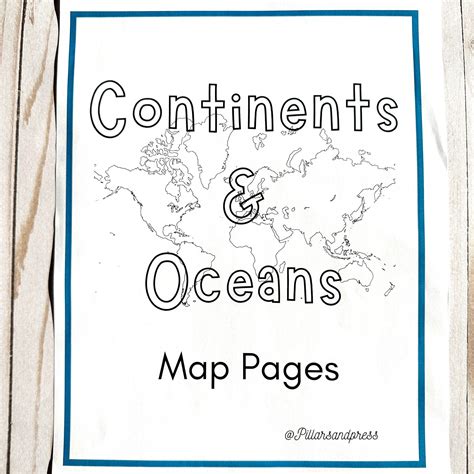 Continents and Oceans Map Coloring Pages. - Etsy