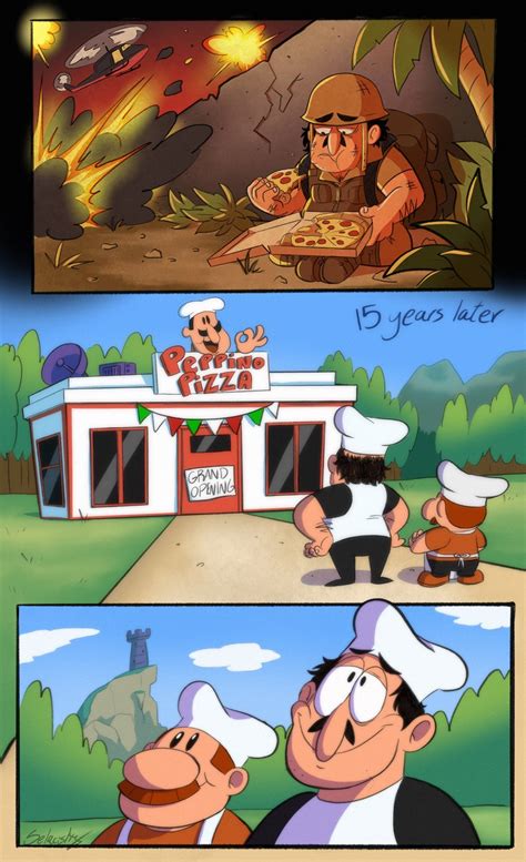 A headcanon where Peppino opened the pizzeria after the war, maybe ...