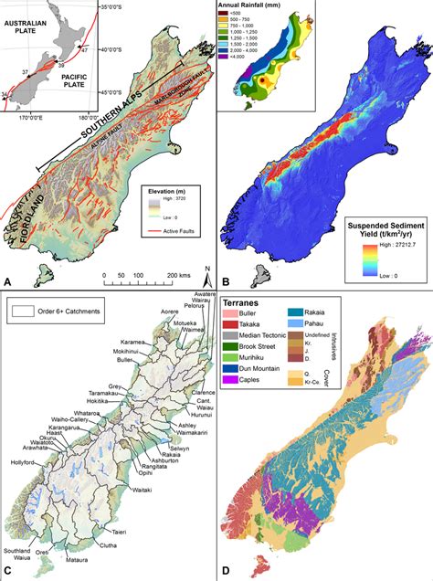 Tectonics, geology, and geomorphology of the South Island of New... | Download Scientific Diagram