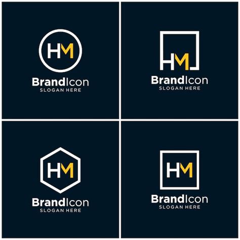 Premium Vector | Initials HM logo design template