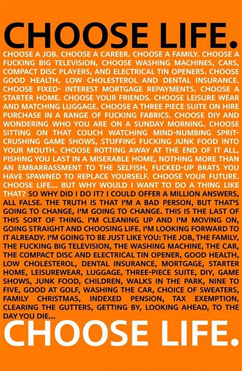 17+ Choose Life Trainspotting Quote | Trainspotting, Trainspotting ...