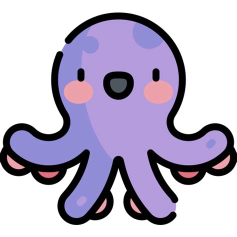 Octopus Kawaii Lineal color icon