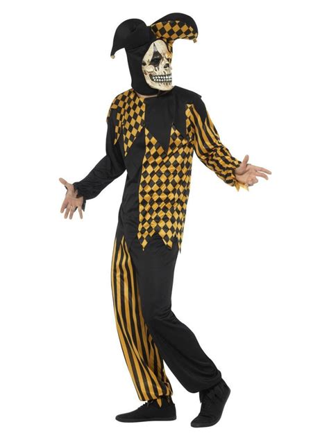 Smiffys Evil Court Jester Costume, Black & Gold - 48074 – Escapade